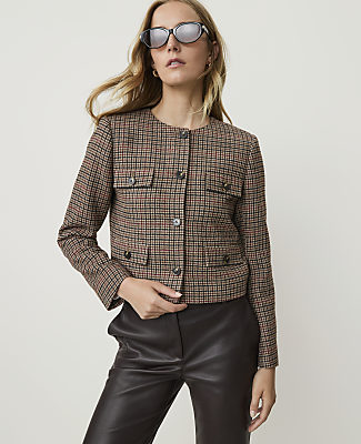The Crew Neck Jacket in Houndstooth