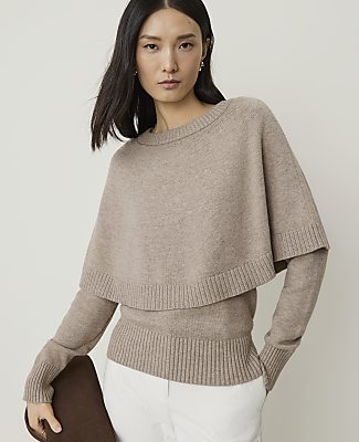 Layered Capelet Sweater - thumbnail 2