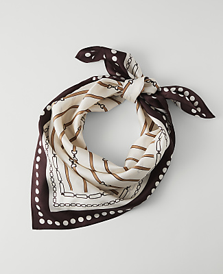 Geo Print Silk Scarf