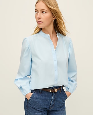 Embroidered Collar Blouse