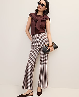The Gingham Side Zip Flare Pant