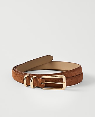 Suede Rectangle Buckle Belt