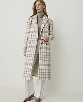 Plaid Double Breasted Coat