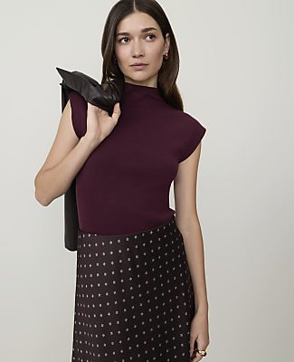 Ribbed Mock Neck Shell - thumbnail 5