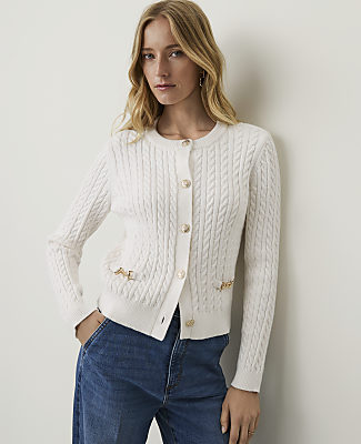 Horsebit Cable Cardigan - thumbnail 4