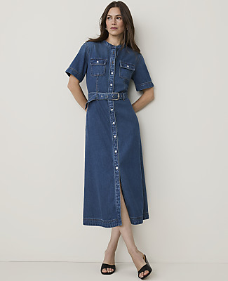 Weekend Belted Denim Shirtdress