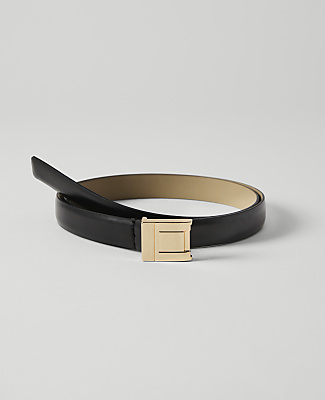 Leather Double Square Buckle Belt