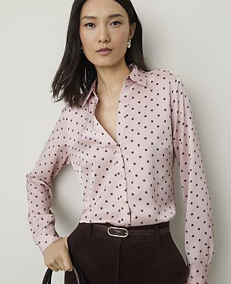 Geo Print Essential Shirt in Satin