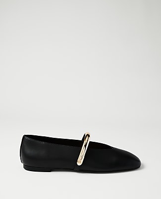 Leather Hardware Embellished Mary Jane Flat - thumbnail 4