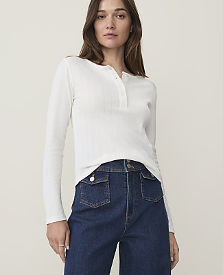 Weekend Pointelle Henley Top - thumbnail 3