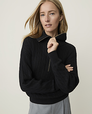 Weekend Cable Half-Zip Sweater