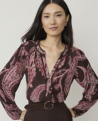 Paisley Bobble Trim Blouse