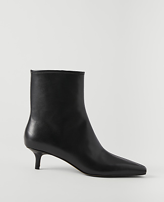 Leather Skinny Heel Bootie