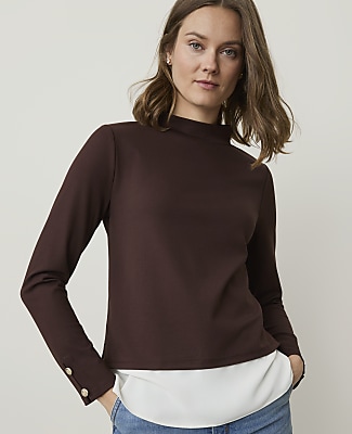 Layered Mock Neck Top - thumbnail 4