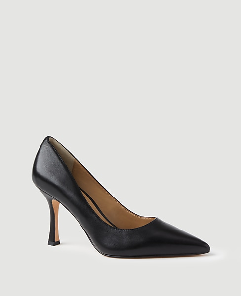 Mila Leather Pump - Black