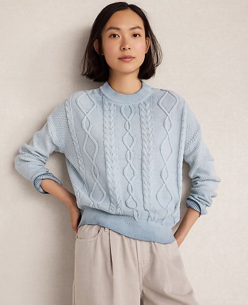 Haven Well Within Cotton Cable Knit Gradient Dye Sweater