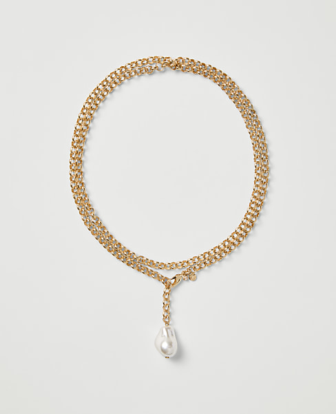 Double Wrap Pearl Necklace