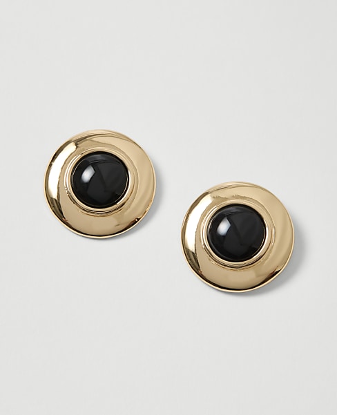 Circle Stone Stud Earrings