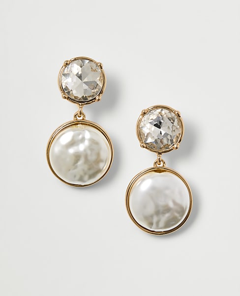 Embellished Pearl Drop Earrings