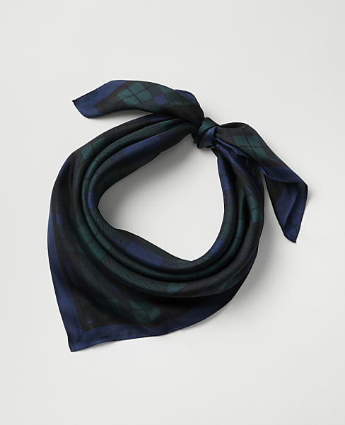 Plaid Silk Scarf