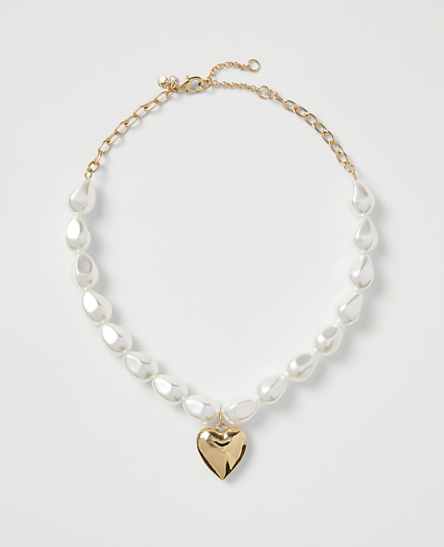 Pearl Heart Pendant Necklace