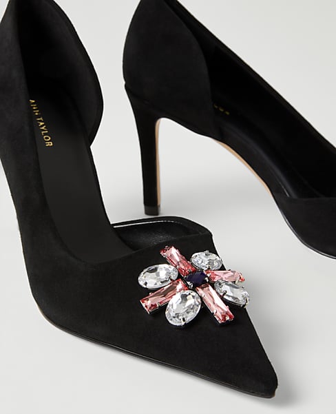 Suede Point Toe Pumps