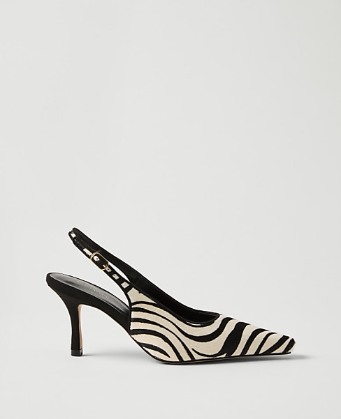 Zebra Print Haircalf Slingback Pump