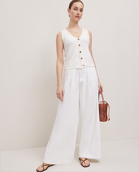 Weekend Easy Fit Wide-Leg Pant in Linen Blend