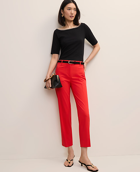 The Petite Cotton Crop Pant - Aperol