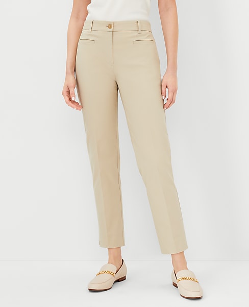 The Petite Cotton Crop Pant - Soft Khaki