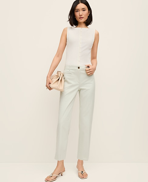 The Tall Cotton Crop Pant - Pale Aqua