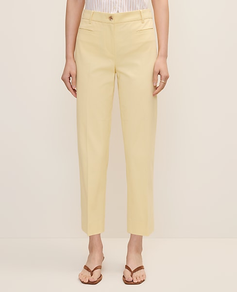 The Cotton Crop Pant — Curvy Fit - Yellow Buttercream