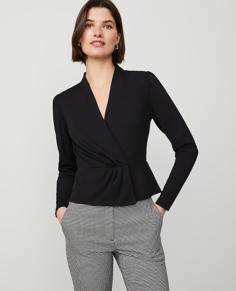 Pleat Waist Wrap Top