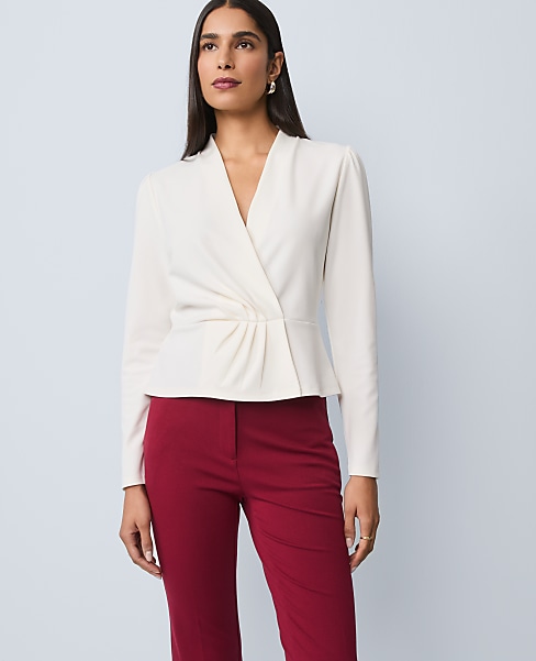 Pleat Waist Wrap Top