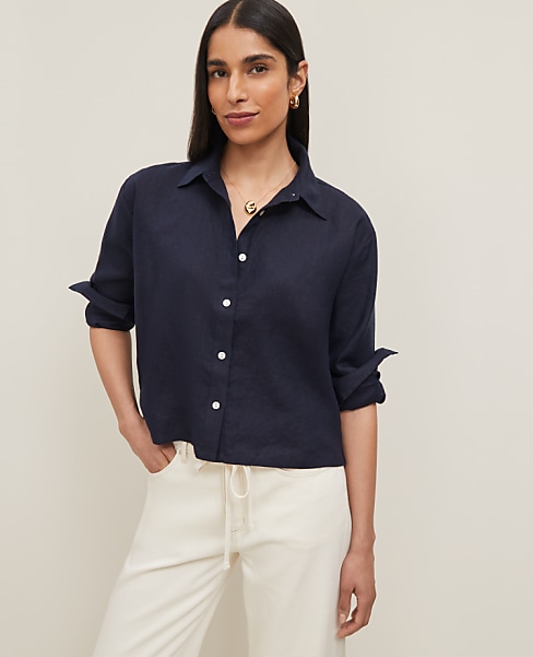 Cropped Linen Shirt