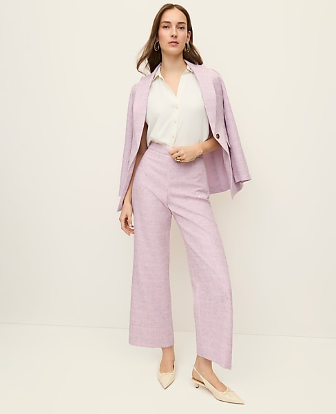The Side Zip Straight Pant in Tweed