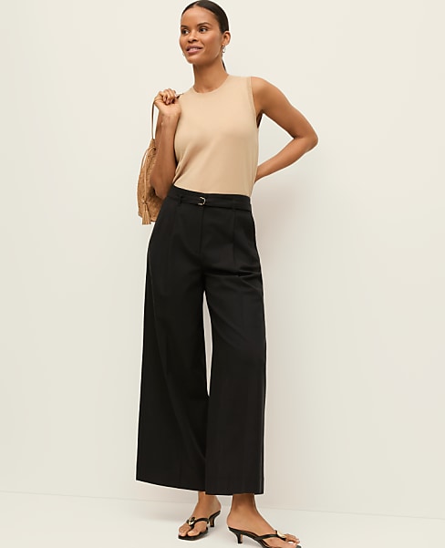 The Belted Wide-Leg Ankle Pant