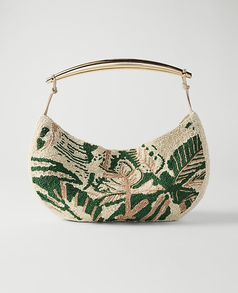 Beaded Hardware Embellised Clutch