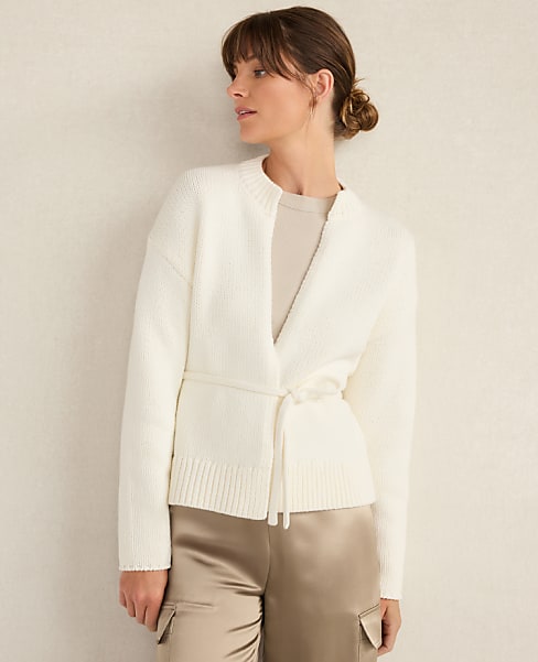 Haven Well Within Chunky Cotton Blend Belted Cardigan