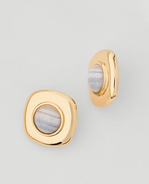 Square Stone Stud Earrings