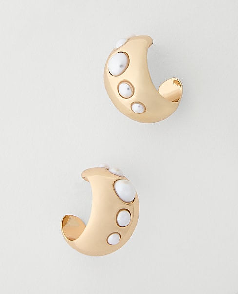 Pearl Bubble Hoop Earrings