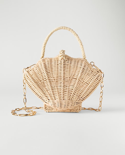 Weekend Rattan Shell Crossbody