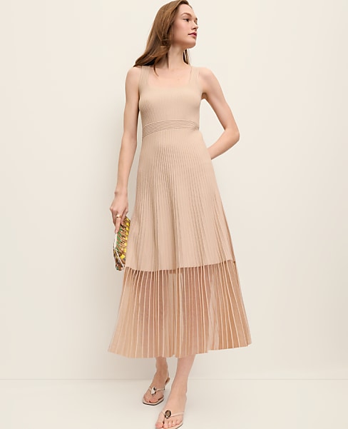 Square Neck Ribbed Sweater Dress