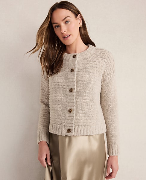 Haven Well Within Merino Wool Cashmere Link Stitch Cardigan