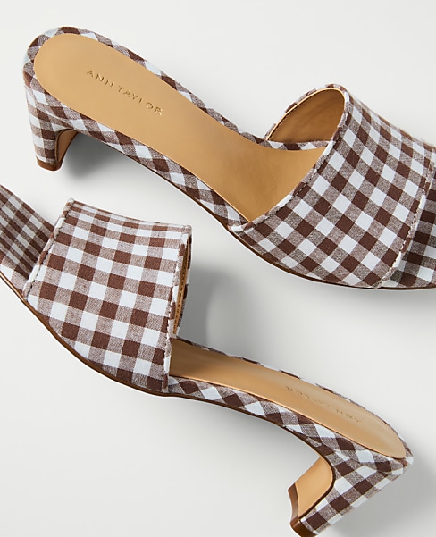 Gingham Heel Mule