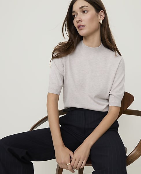 Mock Neck Modern Sweater Tee
