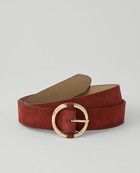 Suede Round Buckle Belt