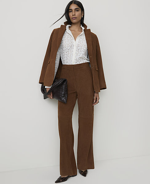 The Straight Pant in Genuine Suede