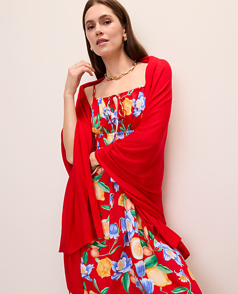 Wrap Poncho - Bright Cherry