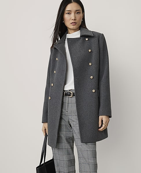Petite Fitted Double Breasted Peacoat